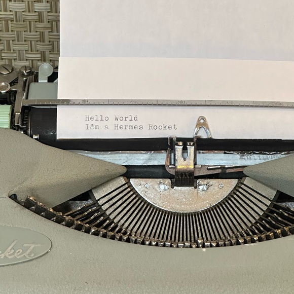🌟4xHP🌟VTG 1957 Hermes Rocket Sea Green Manual Typewriter Switzerland - Picture 7 of 16